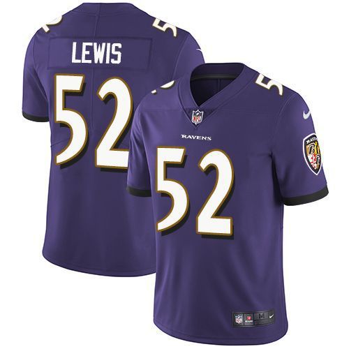 Men Baltimore Ravens 52 Ray Lewis Nike Purple Retired Player Limited NFL Jersey